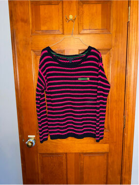 Women's Tommy Hilfiger Striped Sweater Size S navy Pink